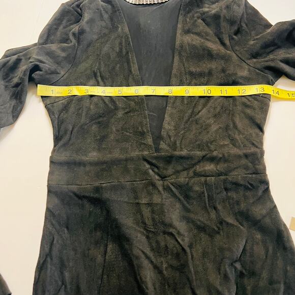 Fashion Nova Another Dream Mock Neck Suede Dress Size S Small NWT Black - Picture 7 of 10